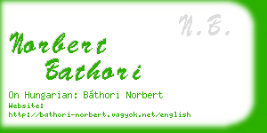 norbert bathori business card